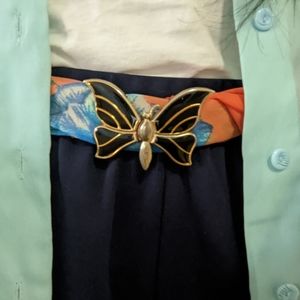 Vintage black Tourmaline belt buckle